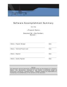 Software Accomplishment Summary (DO-178C, 11.20)