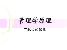 管理学原理-权力的配置