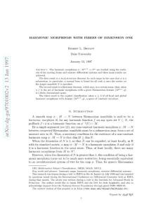 Harmonic morphisms with fibers of dimension one n