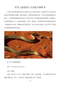 世界上最毒的十大毒蛇全解析1