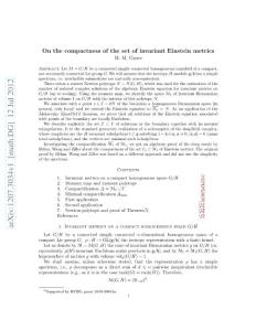 On the compactness of the set of invariant Einstein metrics