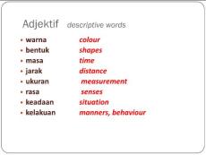 马来语第六课 kuliah6(Adjektif)
