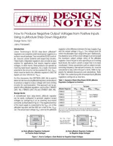 [Linear]DN1021 How to Produce Negative Output Voltages from Positive Inputs Using a uModule Step-Down Regulator