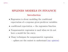 康奈尔大学统计与金融课程(含SAS程序)英文讲义Slides.Splines Models in Finance