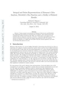 Integral and Series Representations of Riemann´s Zeta function, Dirichelet´s Eta Function and a Medley of Related Results