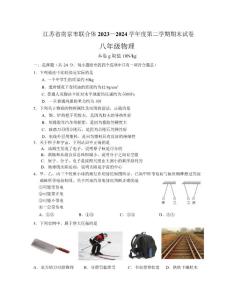 江苏省南京市联合体2023—2024学年度下学期八年级物理期末试卷（含答案）