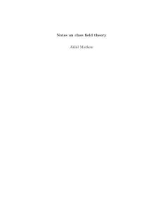 10.1.1.180.4284 Notes on class Field theory