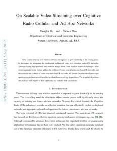 On Scalable Video Streaming over Cognitive Radio Cellular and Ad Hoc Networks