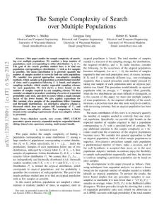 The Sample Complexity of Search over Multiple Populations