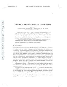 A REVIEW OF THE LARGE N LIMIT OF TENSOR MODELS