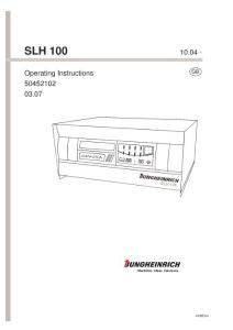 永恒力SLH 100电动叉车充电机操作手册