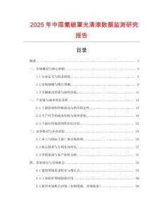 2025年中国氟碳罩光清漆数据监测研究报告