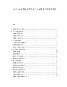 2025-2030剔除依存保险针对标准化方案改善资料