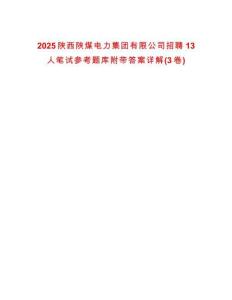 2025陕西陕煤电力集团有限公司招聘13人笔试参考题库附带答案详解(3卷)