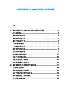 中国母婴垂直社区内容变现与用户生命周期运营