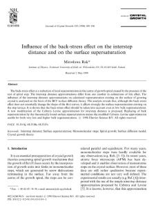 Influence of the back-stress effect on the interstep distance and on the surface supersaturation