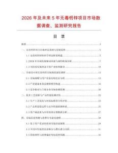 2026年及未来5年无毒钙锌项目市场数据调查、监测研究报告