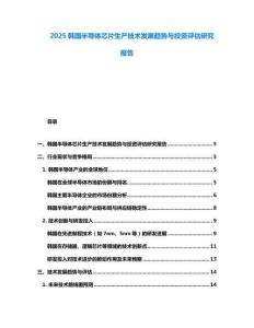 2025韩国半导体芯片生产技术发展趋势与投资评估研究报告