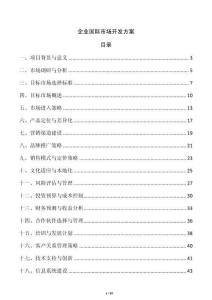 企业国际市场开发方案