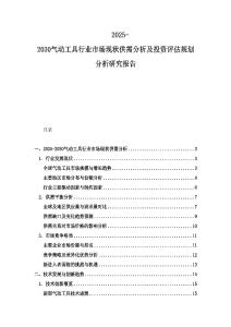 2025-2030气动工具行业市场现状供需分析及投资评估规划分析研究报告