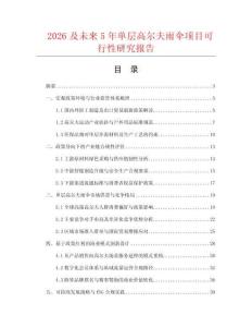 2026及未来5年单层高尔夫雨伞项目可行性研究报告