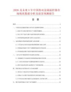 2026及未来5年中国热双金属温控器市场现状数据分析及前景预测报告