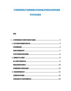 沙特阿联酋电子消费新模式市场突破点考察及投资热情度学术对比报告
