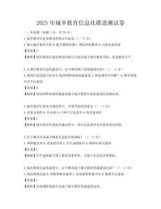 2025年城乡教育信息化推进测试卷