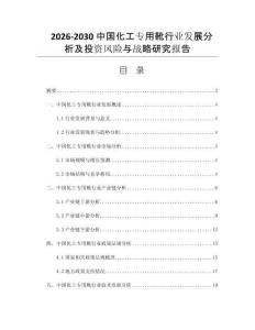 2026-2030中国化工专用靴行业发展分析及投资风险与战略研究报告