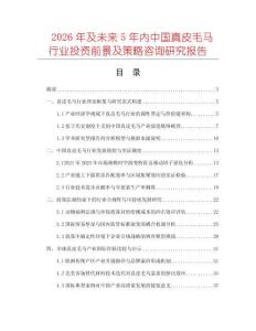 2026年及未来5年内中国真皮毛马行业投资前景及策略咨询研究报告