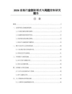 2026金融行业创新模式与风险控制研究报告