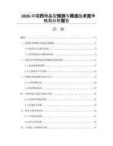 2026中国药物晶型预测与筛选技术竞争格局分析报告