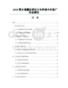 2026节水灌溉技术在大米种植中的推广效益评估