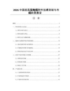 2026中国超高压电缆附件技术突破与市场前景展望