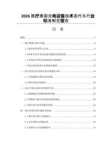 2026医疗美容光电设备技术迭代与行业标准制定报告