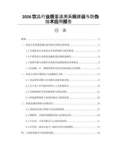 2026饮品行业质量追溯系统建设与防伪技术应用报告