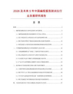 2026及未来5年中国编程振荡测试仪行业发展研究报告