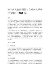 油库火灾智能预警与自动灭火系统技术要求（2026版）