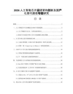 2026人工智能芯片设计架构创新及国产化替代路径专题研究