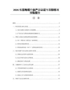2026低压电缆行业产品认证与国际标准接轨报告