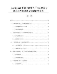 2026-2030中国飞机重力仪行业市场发展趋势与前景展望战略研究报告