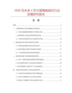 2026及未来5年中国陶瓮阀芯行业发展研究报告