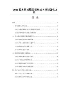 2026实木集成墙面板材成本控制优化方案