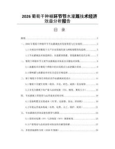 2026葡萄干种植环节节水灌溉技术经济效益分析报告