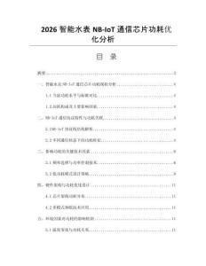 2026智能水表NB-IoT通信芯片功耗优化分析