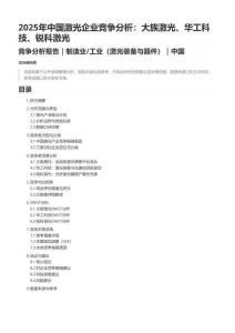 2025年激光企业竞争分析：大族激光、华工科技、锐科激光