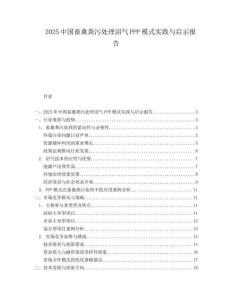 2025中国畜禽粪污处理沼气PPP模式实践与启示报告.docx