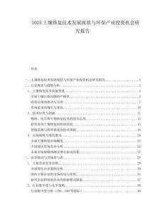 2025土壤修复技术发展现状与环保产业投资机会研究报告.docx