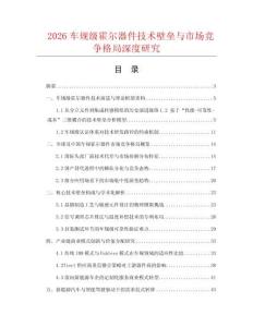 2026车规级霍尔器件技术壁垒与市场竞争格局深度研究.docx