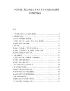 中国希望工程儿童行业市场供需分析投资评估规划发展研究报告.docx